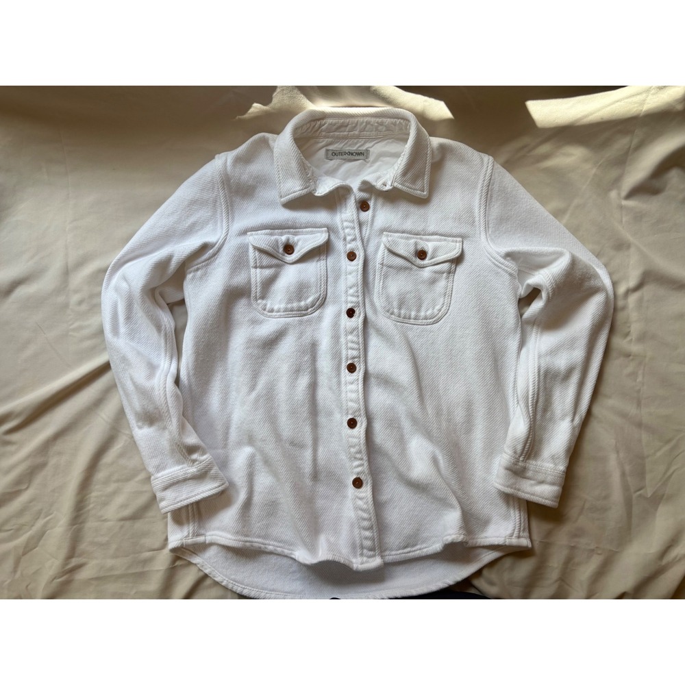 Outerknown Womens Blanket Shirt Bright White Organic Cotton Twill XS/S